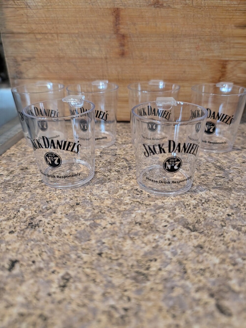 JACK DANIELS Tennessee Plastic SHOT GLASSES With Hanging Hook